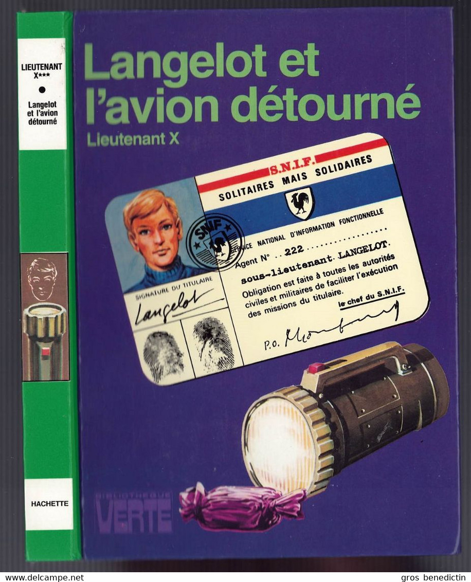 Hachette - Bibliothèque Verte - Lieutenant X - "Langelot Et L'avion Détourné" - 1981 - #Ben&Lange - Bibliotheque Verte
