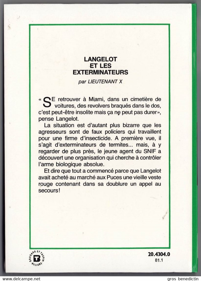 Hachette - Bibliothèque Verte - Lieutenant X - "Langelot Et Les Exterminateurs" - 1981 - #Ben&Lange - Bibliotheque Verte