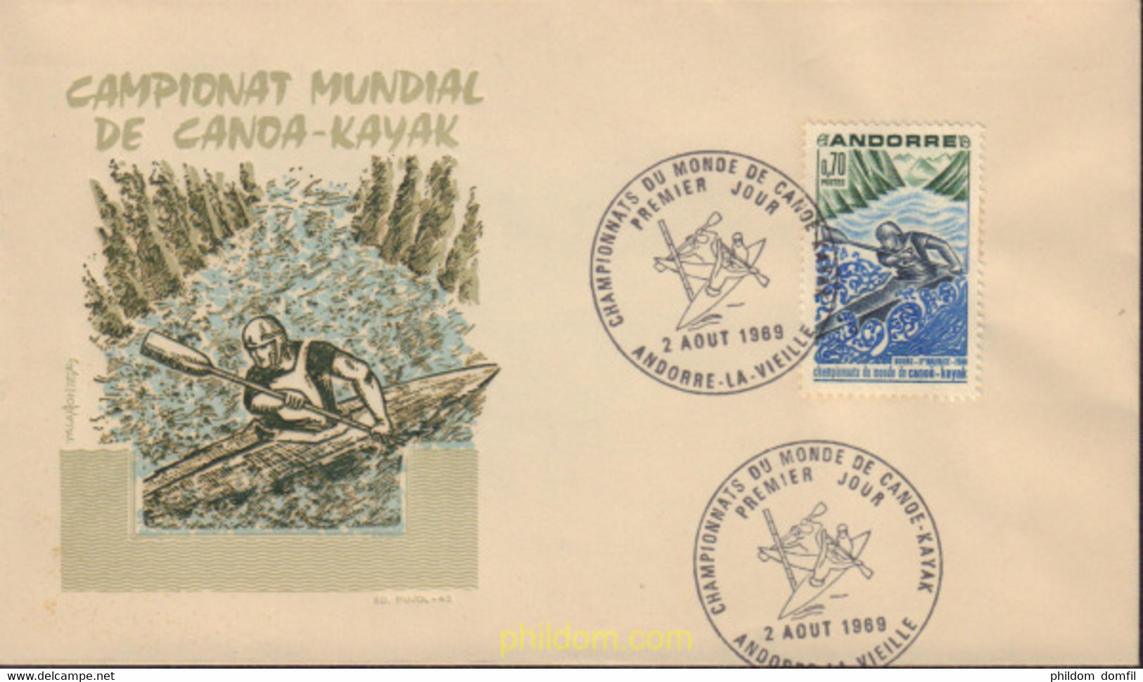 376067 MNH ANDORRA. Admón Francesa 1969 CAMPEONATOS DEL MUNDO DE CANOA-KAYAK EN BOURG-SAN MAURICIO - Collections