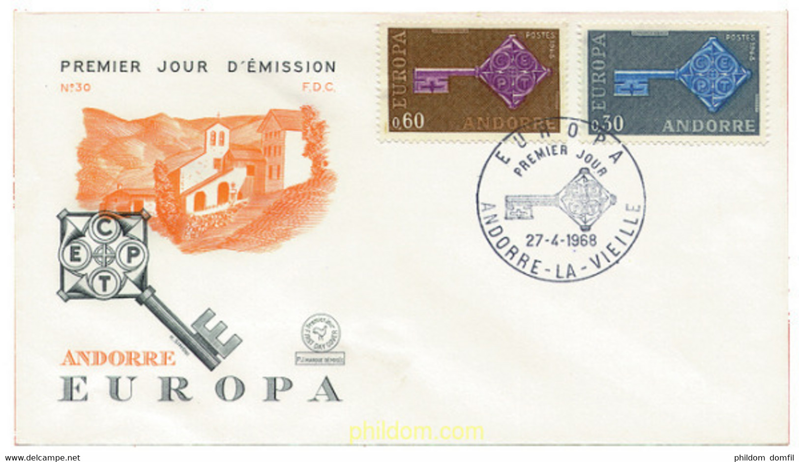 23591 MNH ANDORRA. Admón Francesa 1968 EUROPA CEPT. FRATERNIDAD Y COOPERACION - Collections
