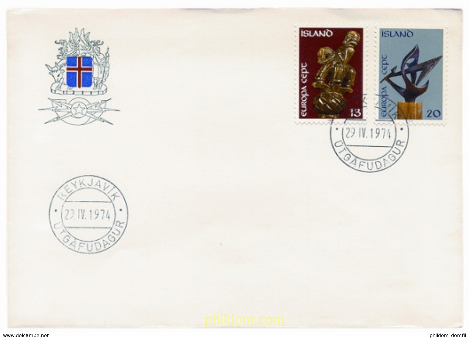 23715 MNH ISLANDIA 1974 EUROPA CEPT. ESCULTURAS - Collezioni & Lotti