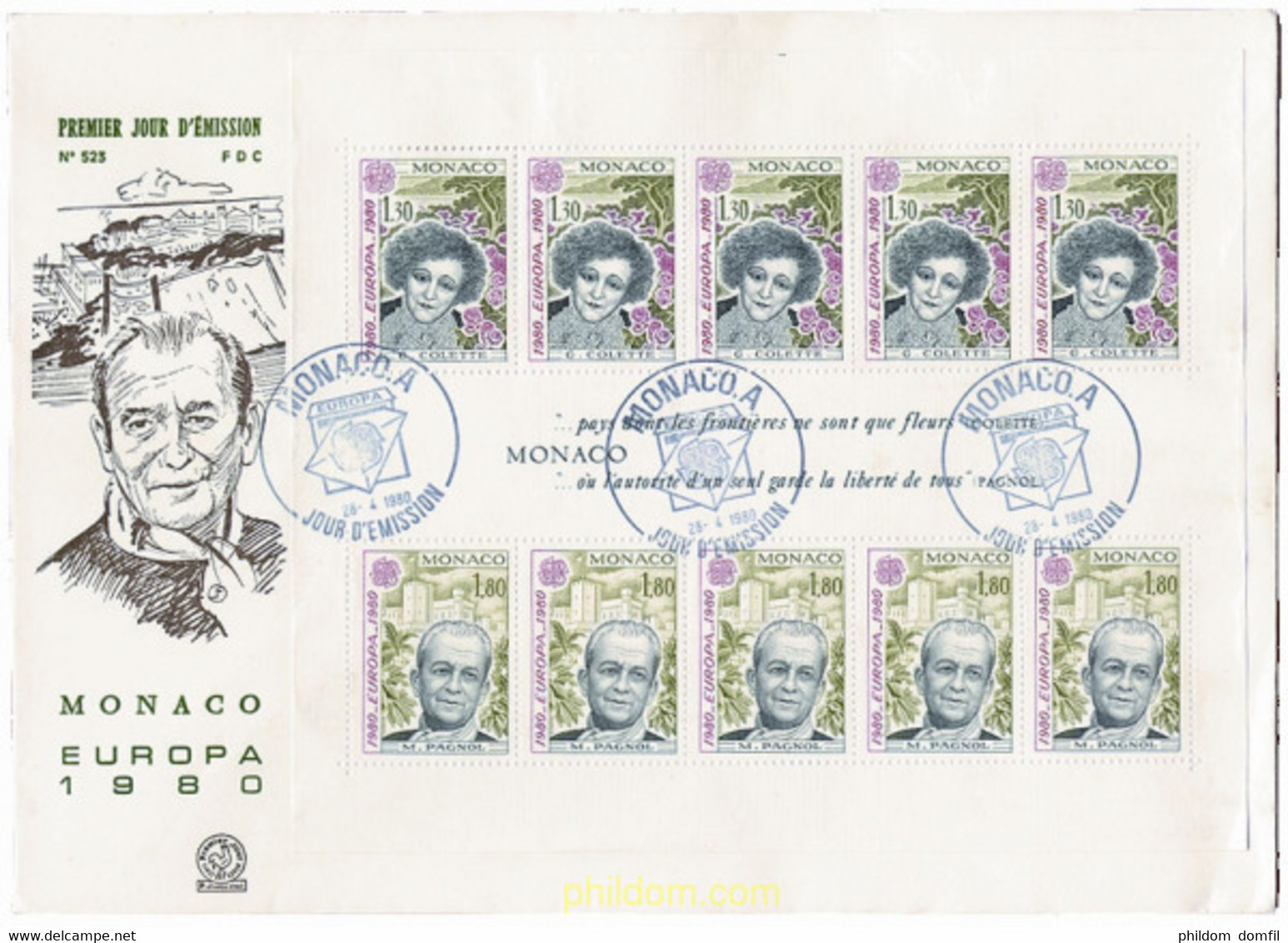 23885 MNH MONACO 1980 EUROPA CEPT. GENTE FAMOSA - Autres & Non Classés