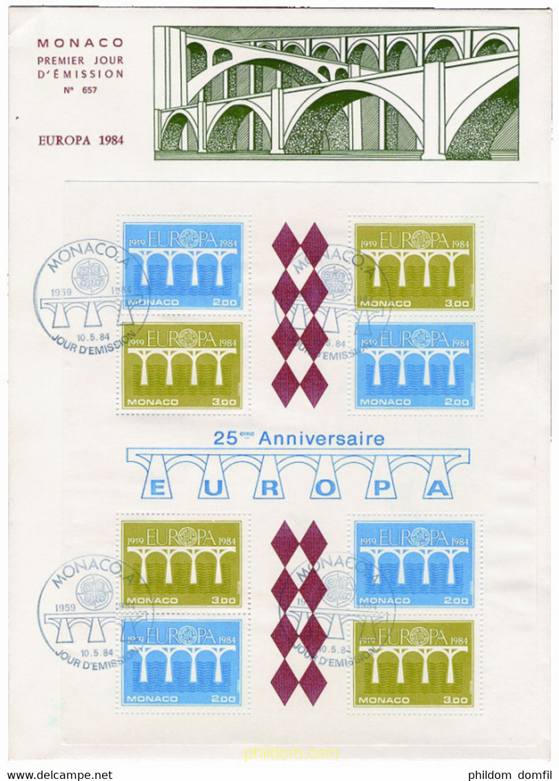 24026 MNH MONACO 1984 EUROPA CEPT. 25 ANIVERSARIO DE LA CEPT - Otros & Sin Clasificación