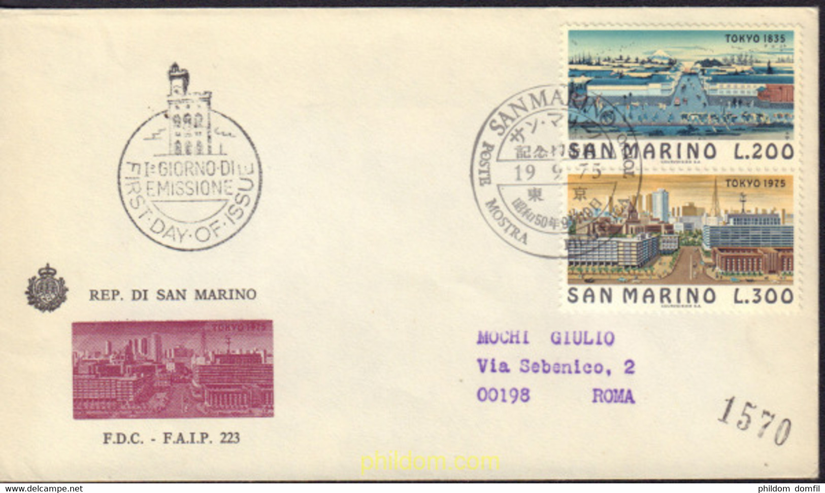 416677 MNH SAN MARINO 1975 LAS GRANDES CIUDADES DEL MUNDO. TOKIO - Used Stamps