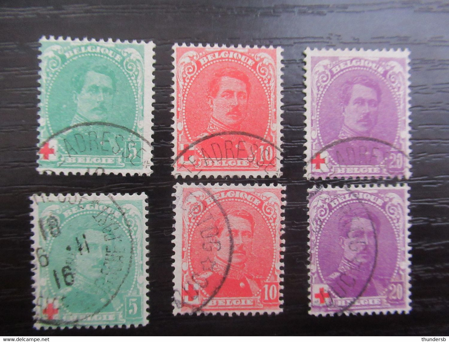 129/31 ' Rode Kruis' - Gestempeld - Côte: 42 Euro - 1914-1915 Cruz Roja