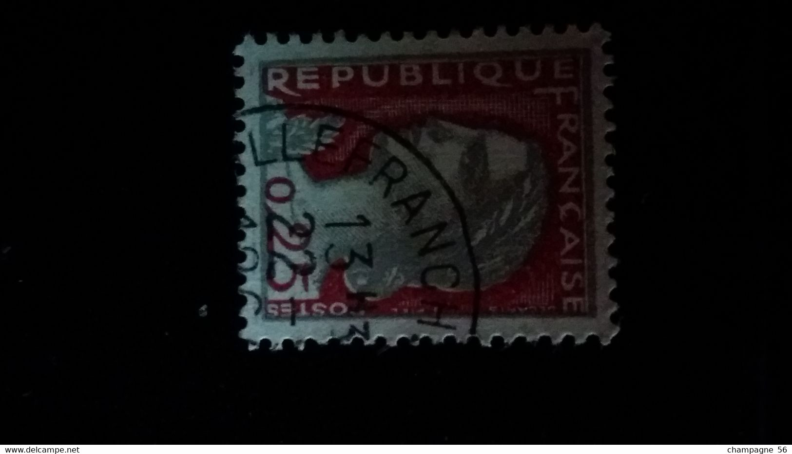 1960 N° 1263  OBLITERE COULEUR ROUGE DEPLACER BAS  ( SCANNE 3 PAS A VENDRE - Usati