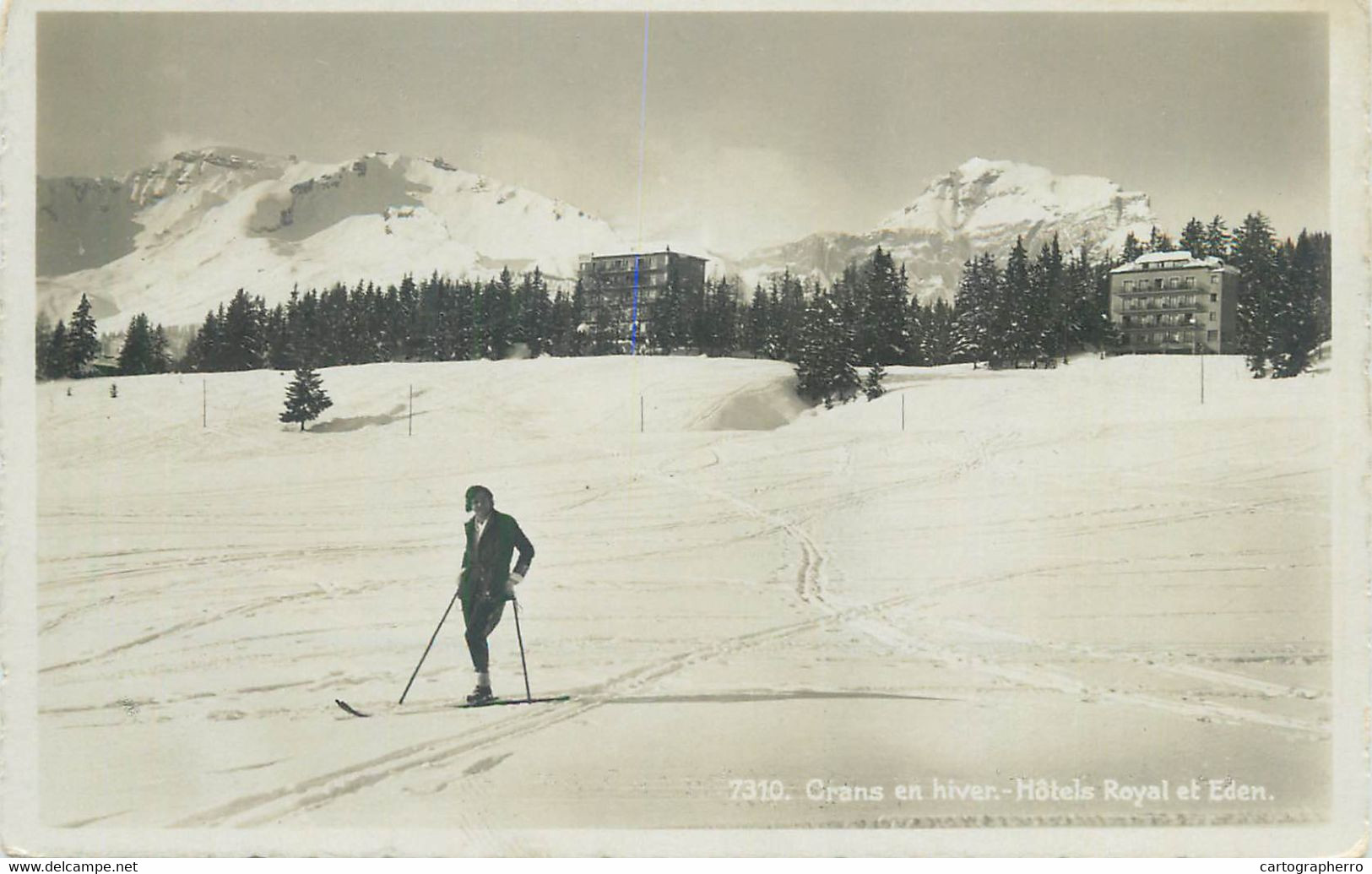 Switzerland Postcard Crans En Hiver Hotels Royal Et Eden - Crans