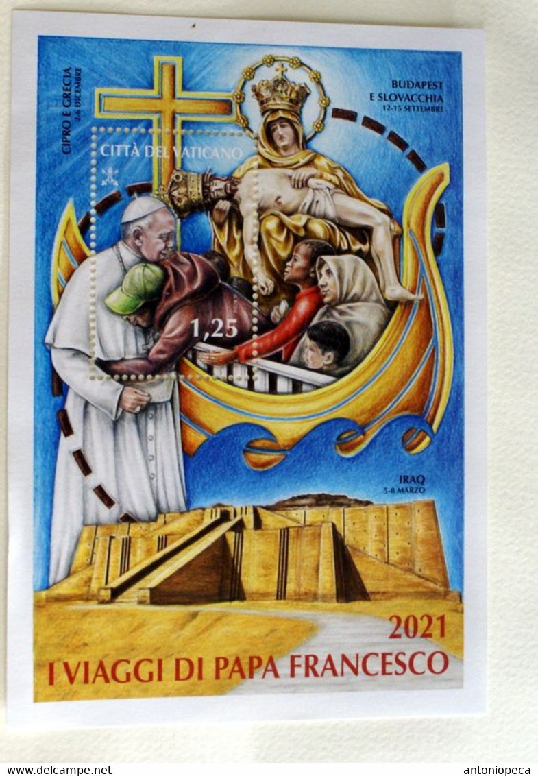 VATICAN 2022, VIAGGI DI PAPA FRANCESCO GRECIA, CIPRO, IRAQ, UNGHERIA E SLOVACCHIA SHEET , MNH** - Neufs