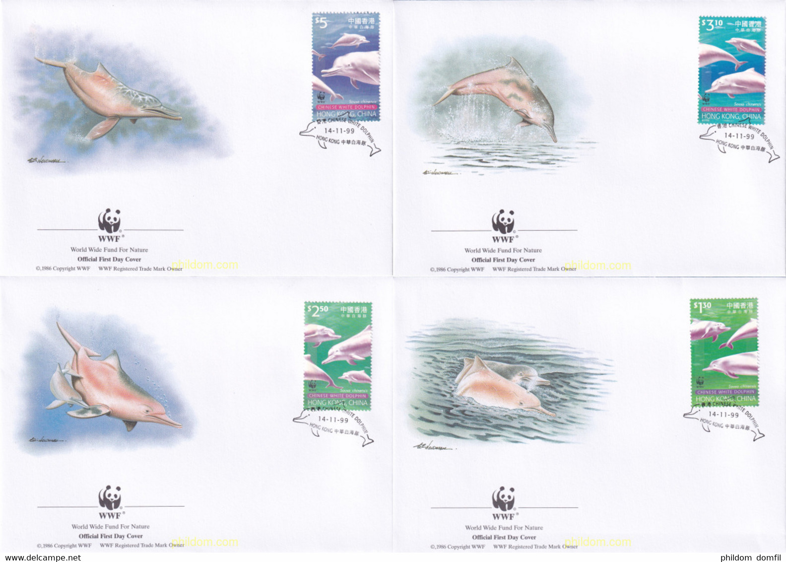 23251 MNH HONG KONG 1999 DELFIN BLANCO CHINO - Collections, Lots & Séries