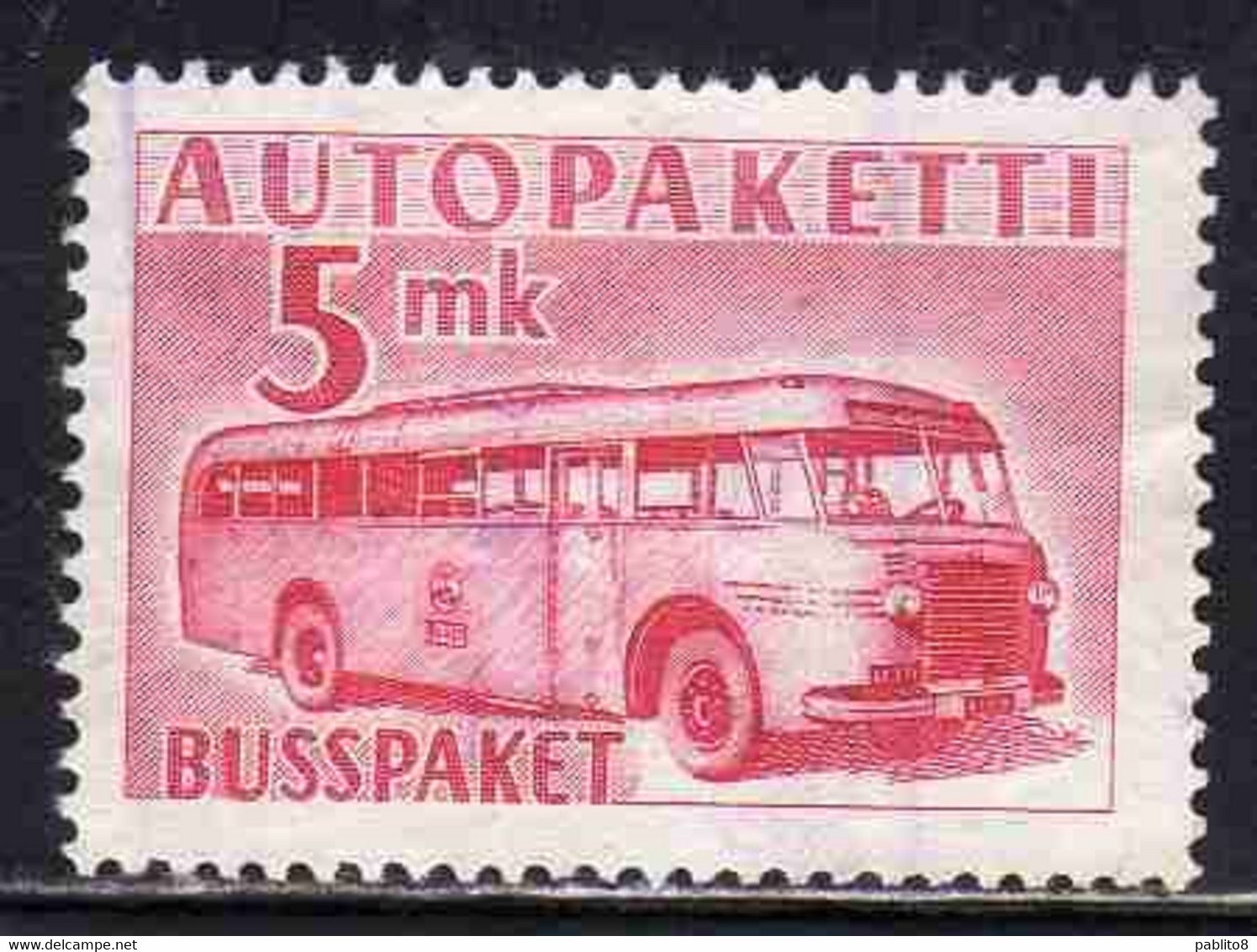 SUOMI FINLAND FINLANDIA FINLANDE 1952 1958 AUTOPAKETTI BUSSPAKET CLOIS AUTOBUS 5m UNUSED - Colis Par Autobus
