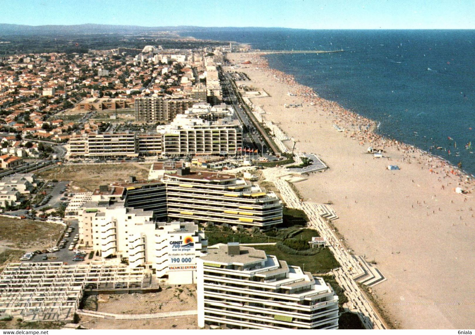 15019 CANET SAINT NAZAIRE EN ROUSSILLON Vue Aérienne De La Plage, CANET SUD Le Centre  (Recto-verso) 66 - Canet En Roussillon