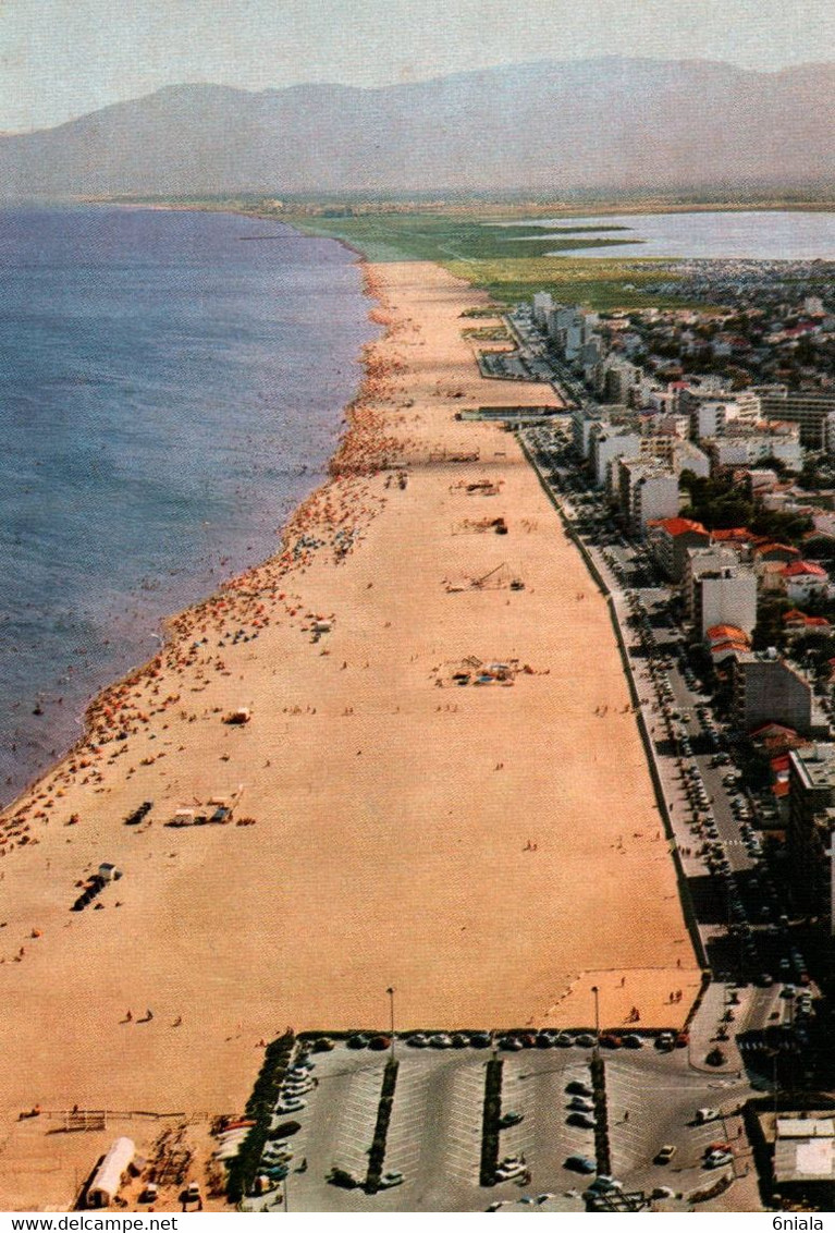 15018 CANET PLAGE EN ROUSSILLON Vue Aérienne De La Plage,   (Recto-verso) 66 - Canet En Roussillon