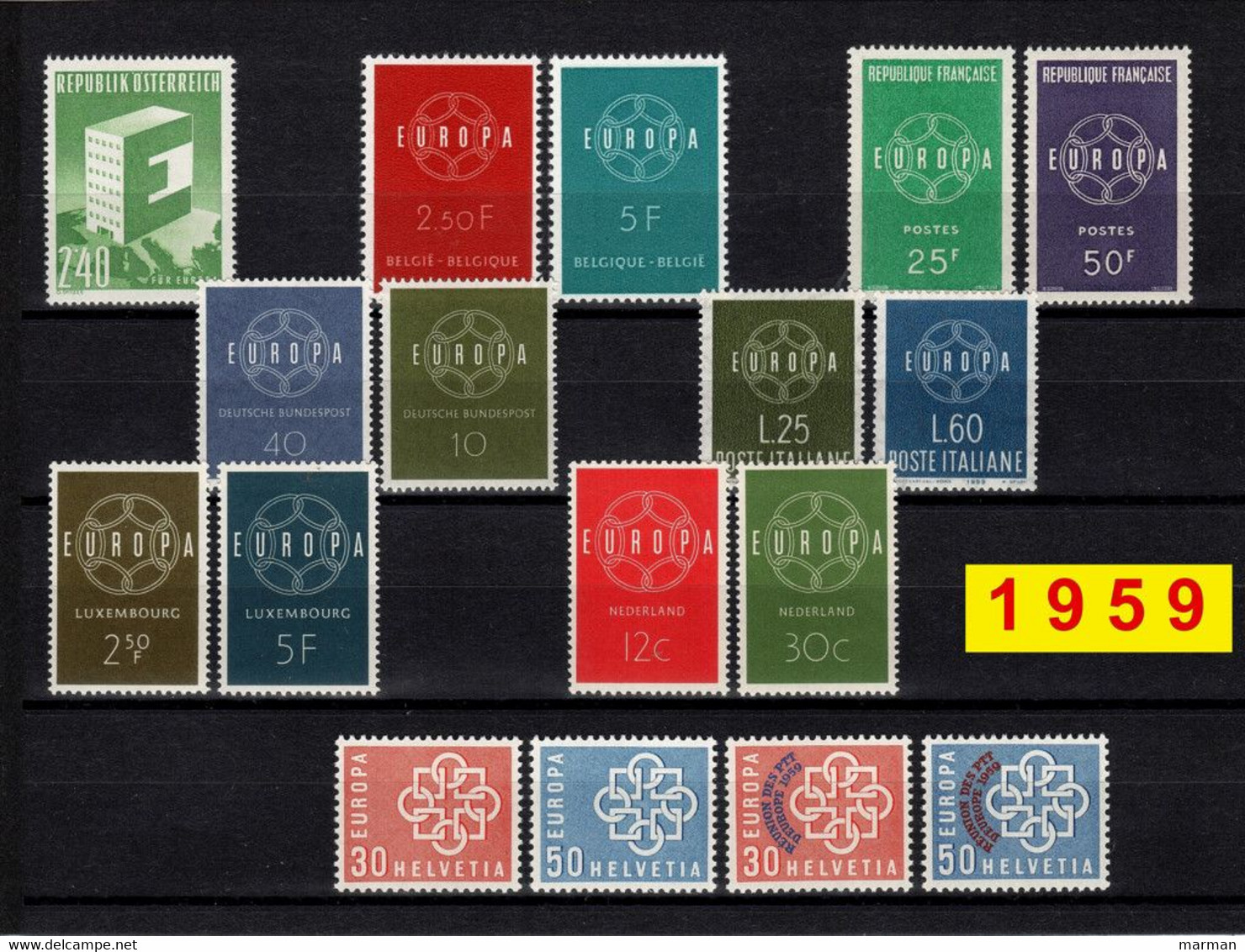 Europa CEPT 1959 Annata IperCOMPLETA 15+2 Fbolli Nuovi **/MNH - Volledig Jaar