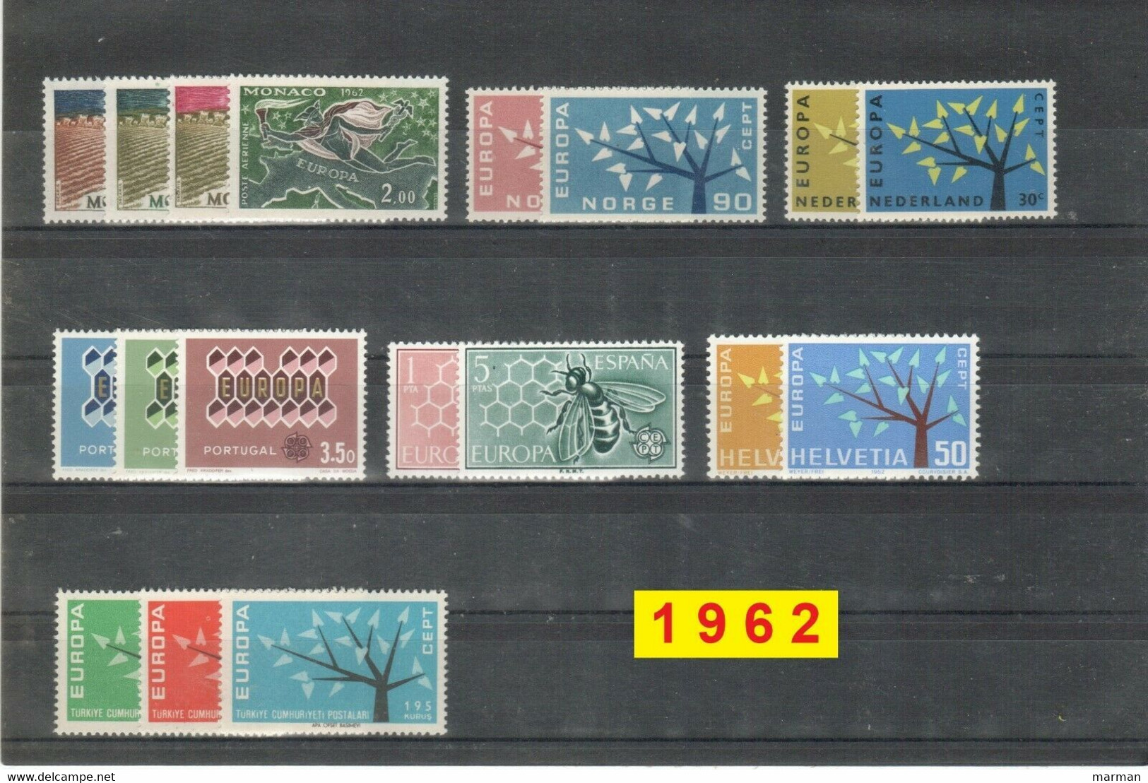 Europa CEPT 1962 Annata COMPLETA 39 Fbolli Nuovi **/MNH - Années Complètes