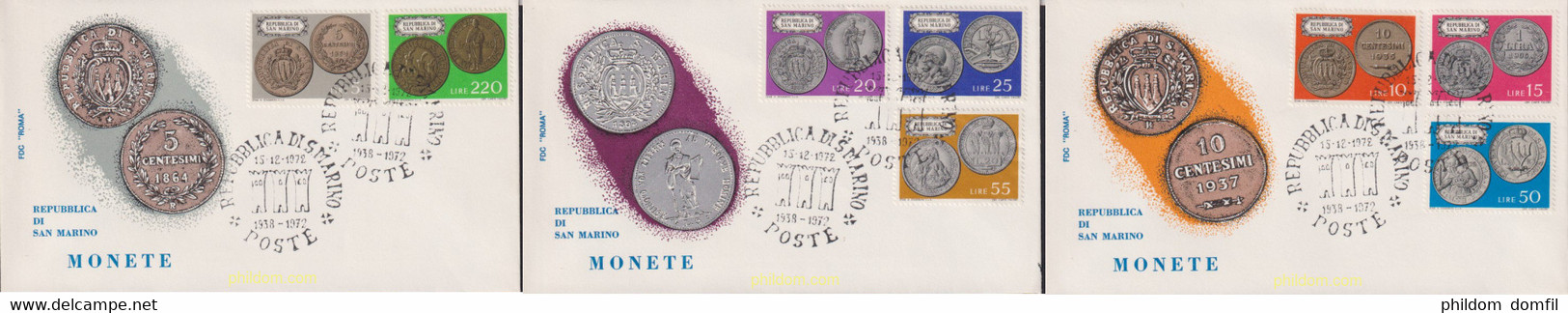 445384 MNH SAN MARINO 1972 MONEDAS - Oblitérés