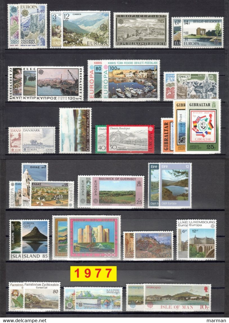 Europa CEPT 1977 Annata COMPLETA 61 Fbolli Nuovi **/MNH - Komplette Jahrgänge