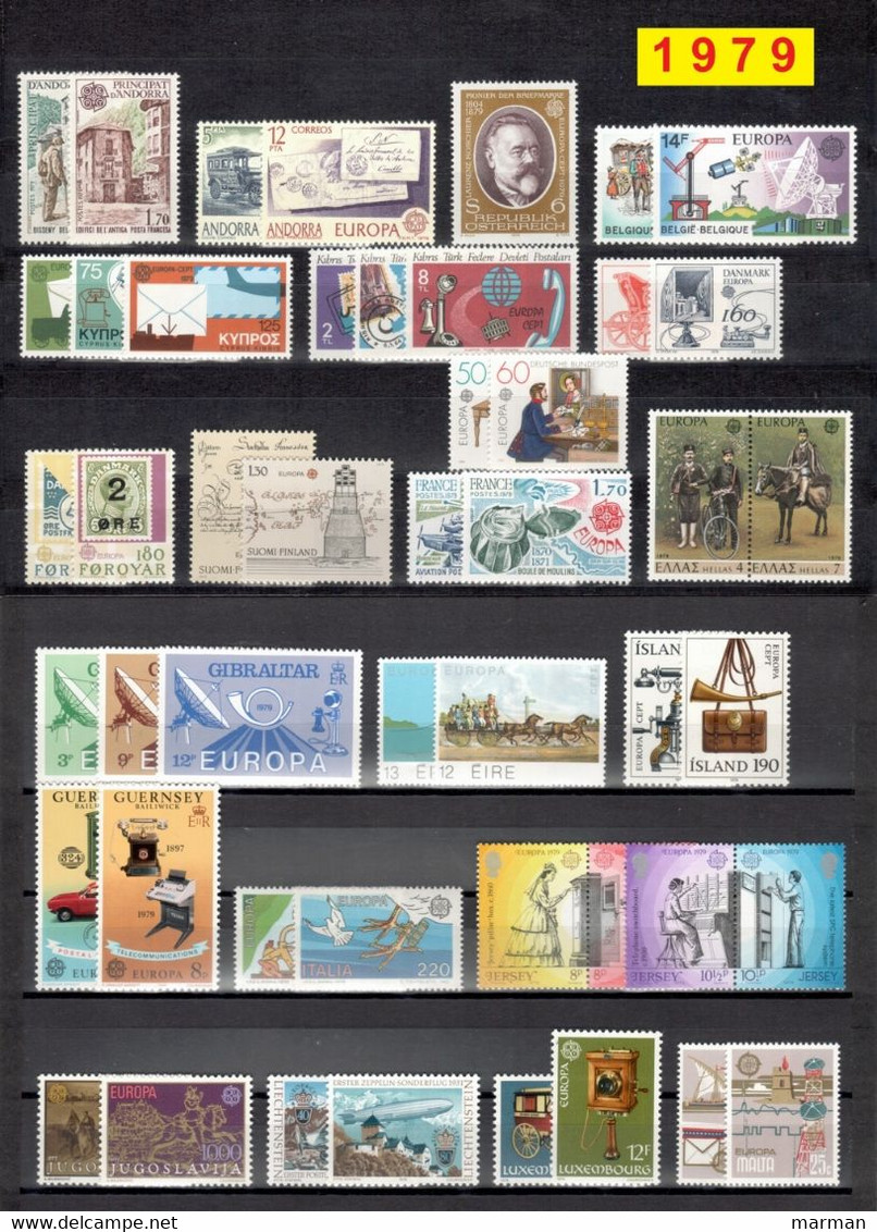 Europa CEPT 1979 Annata COMPLETA 68 Fbolli Nuovi **/MNH - Años Completos