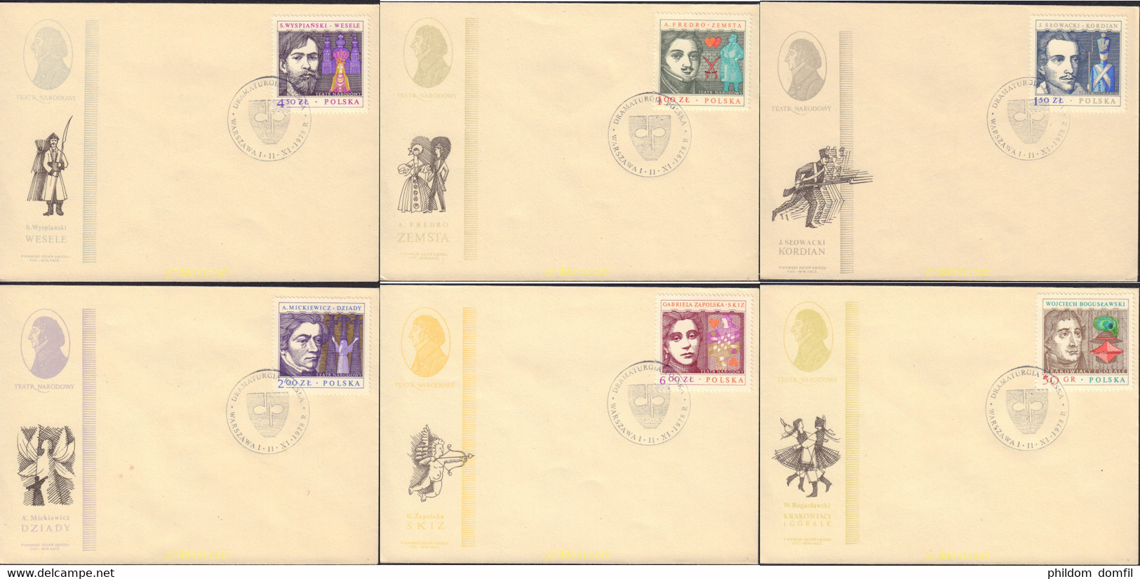 454778 MNH POLONIA 1978 DRAMATURGOS POLACOS - Ohne Zuordnung