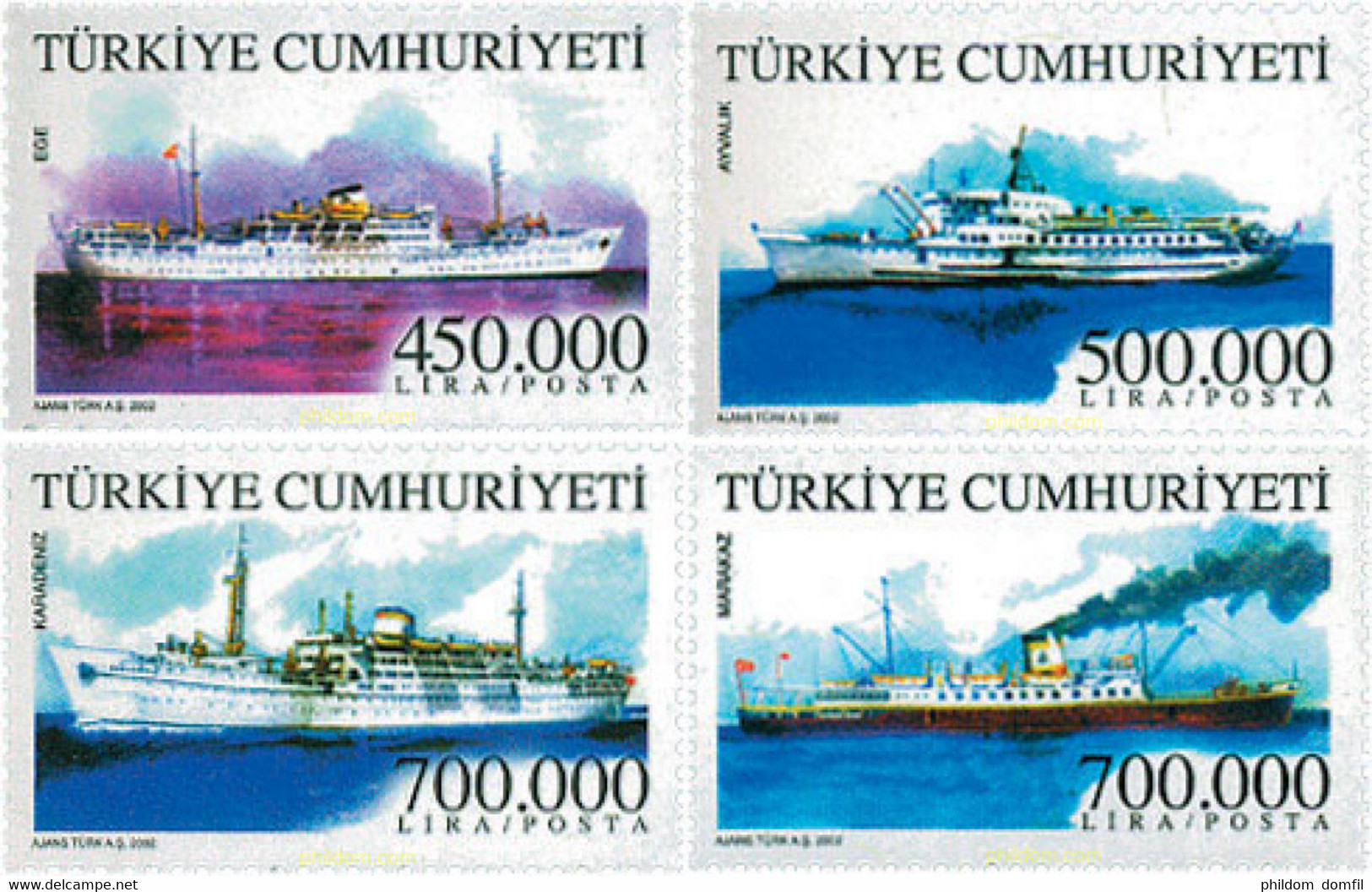 113648 MNH TURQUIA 2002 BARCOS DE COMERCIO TURCOS - Collezioni & Lotti