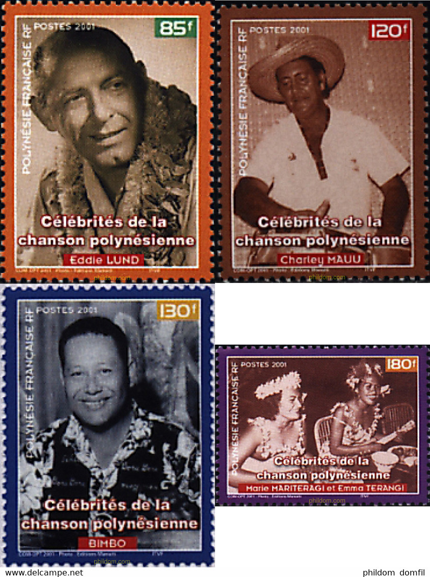 69501 MNH POLINESIA FRANCESA 2001 CELEBRIDADES DE LA CANCION POLINESIA - Gebraucht