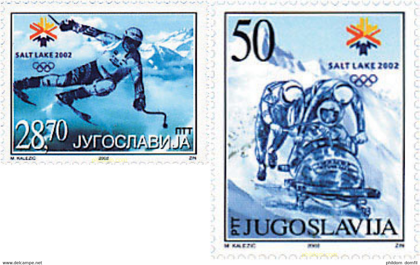 91061 MNH YUGOSLAVIA 2002 19 JUEGOS OLIMPICOS INVIERNO. SALT LAKE CITY 2002 - Hiver 2002: Salt Lake City