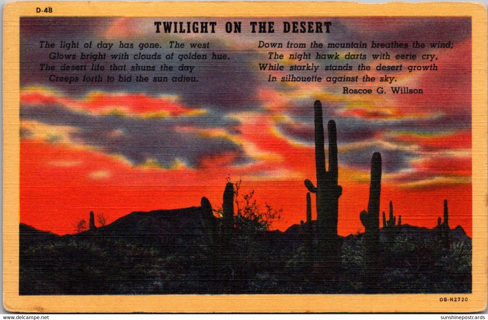 Cactus Twilight On The Desert By Roscoe G Willson Curteich - Cactus