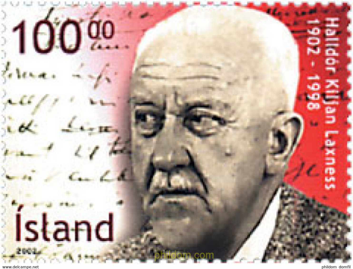 88474 MNH ISLANDIA 2002 CENTENARIO DEL NACIMIENTO DE HALLDOR KILJAN LAXNESS - Colecciones & Series