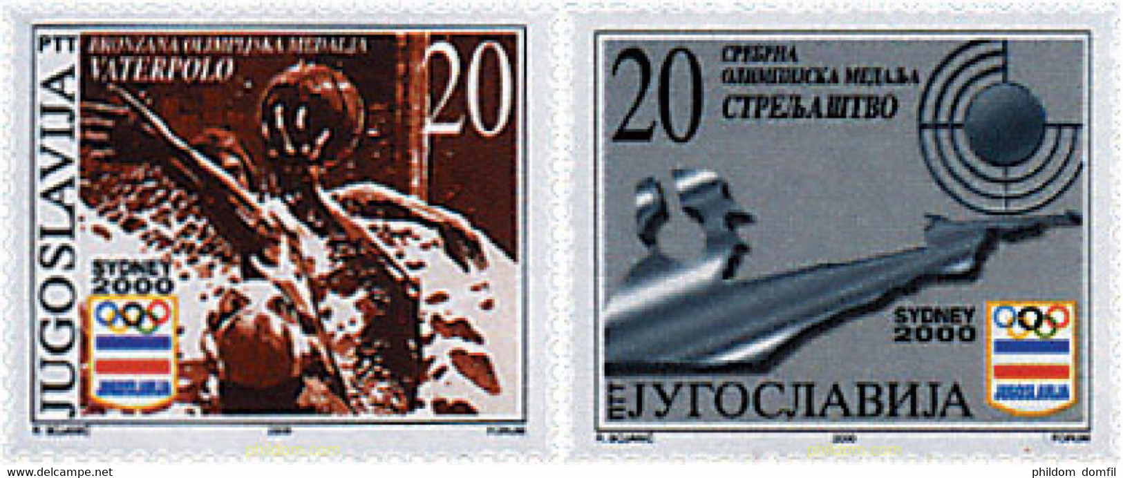 86511 MNH YUGOSLAVIA 2000 MEDALLISTAS DE LOS JUEGOS DE LA 27 OLIMPIADA. SYDNEY 2000 - Gebruikt