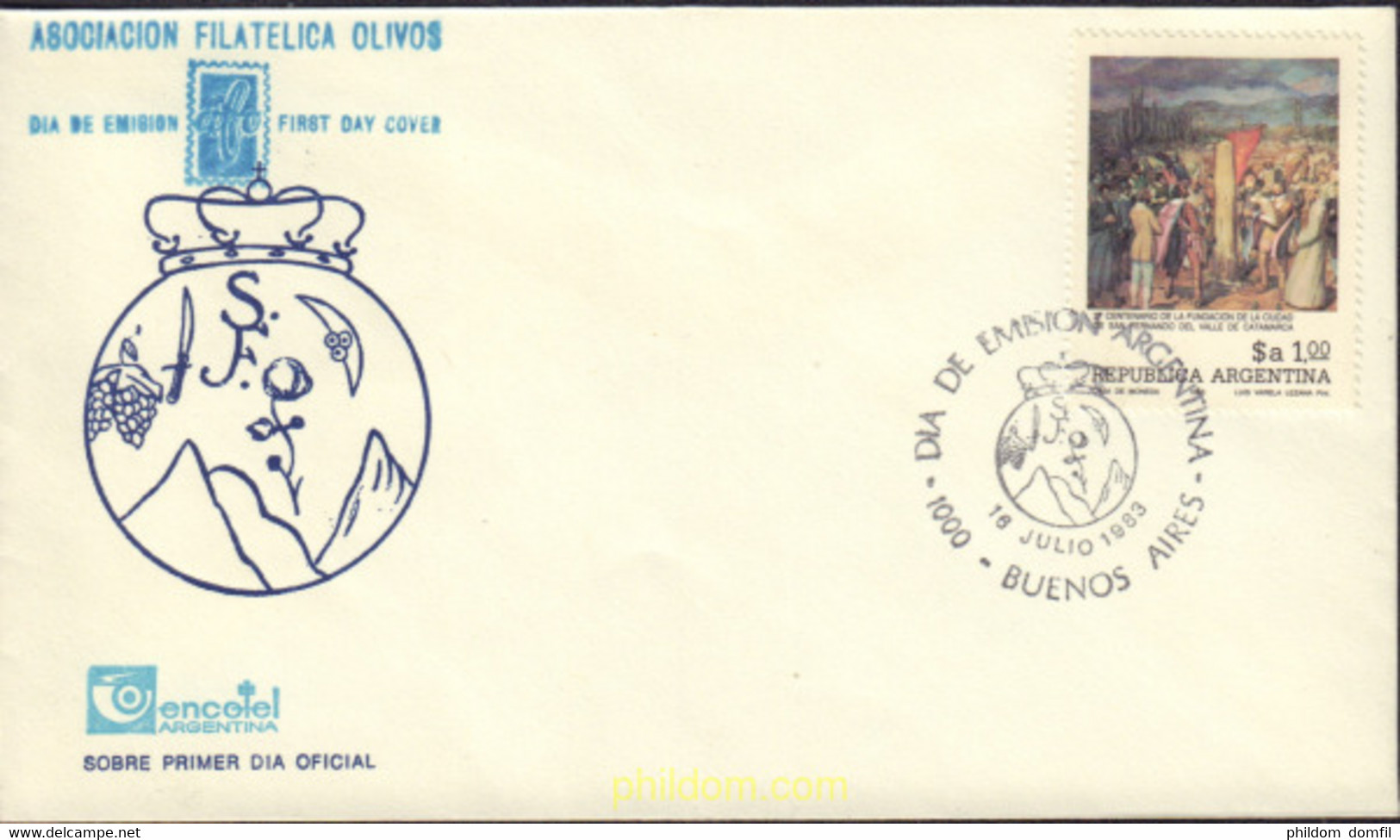 496136 MNH ARGENTINA 1983 TRICENTENARIO DE LA FUNDACION DE LA CIUDAD DE SAN FERNANDO DEL VALLE - Used Stamps
