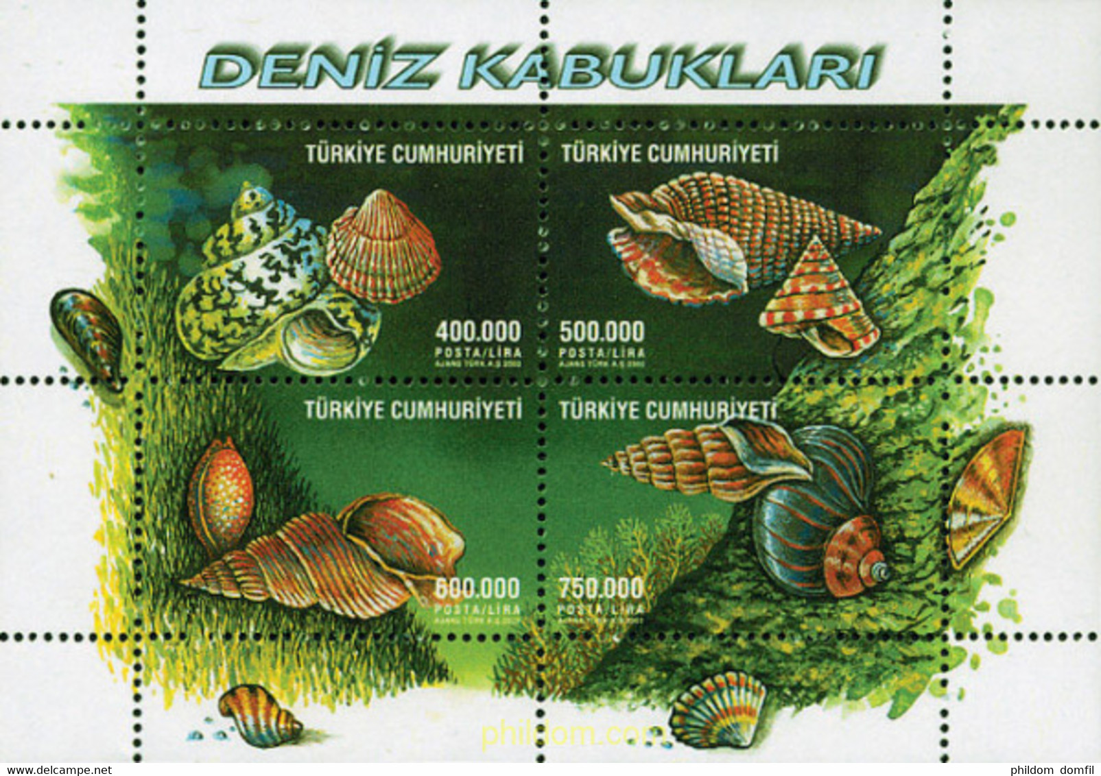 99205 MNH TURQUIA 2002 CONCHAS - Colecciones & Series