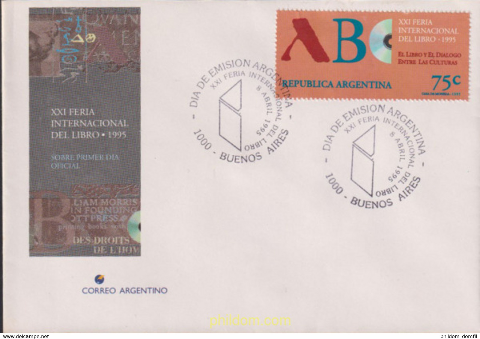 496216 MNH ARGENTINA 1995 21 FERIA INTERNACIONAL DEL LIBRO - Gebruikt