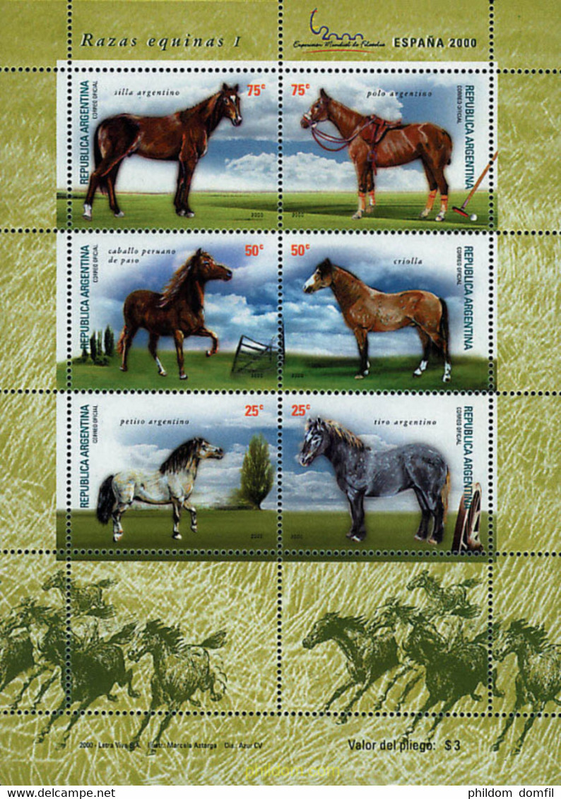 282012 MNH ARGENTINA 2000 CABALLOS - Gebraucht