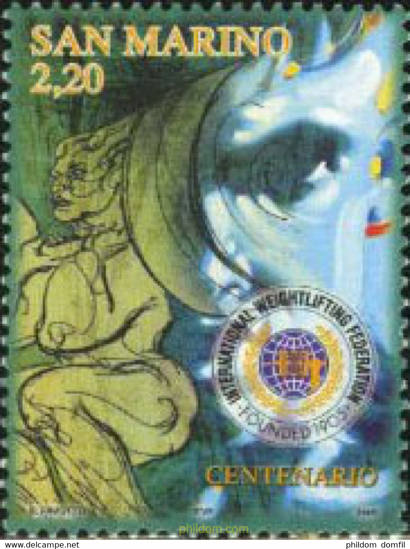 176501 MNH SAN MARINO 2005 CENTENARIO FEDERACION INTERNACIONAL DEL LEVANTAMIENTO DE PESAS - Usados