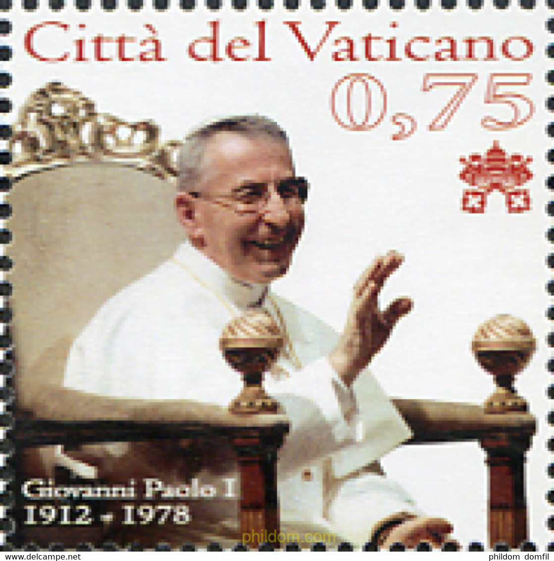 290376 MNH VATICANO 2012 CENTENARIO DEL NACIMIENTO DE JUAN PABLO I - Gebruikt