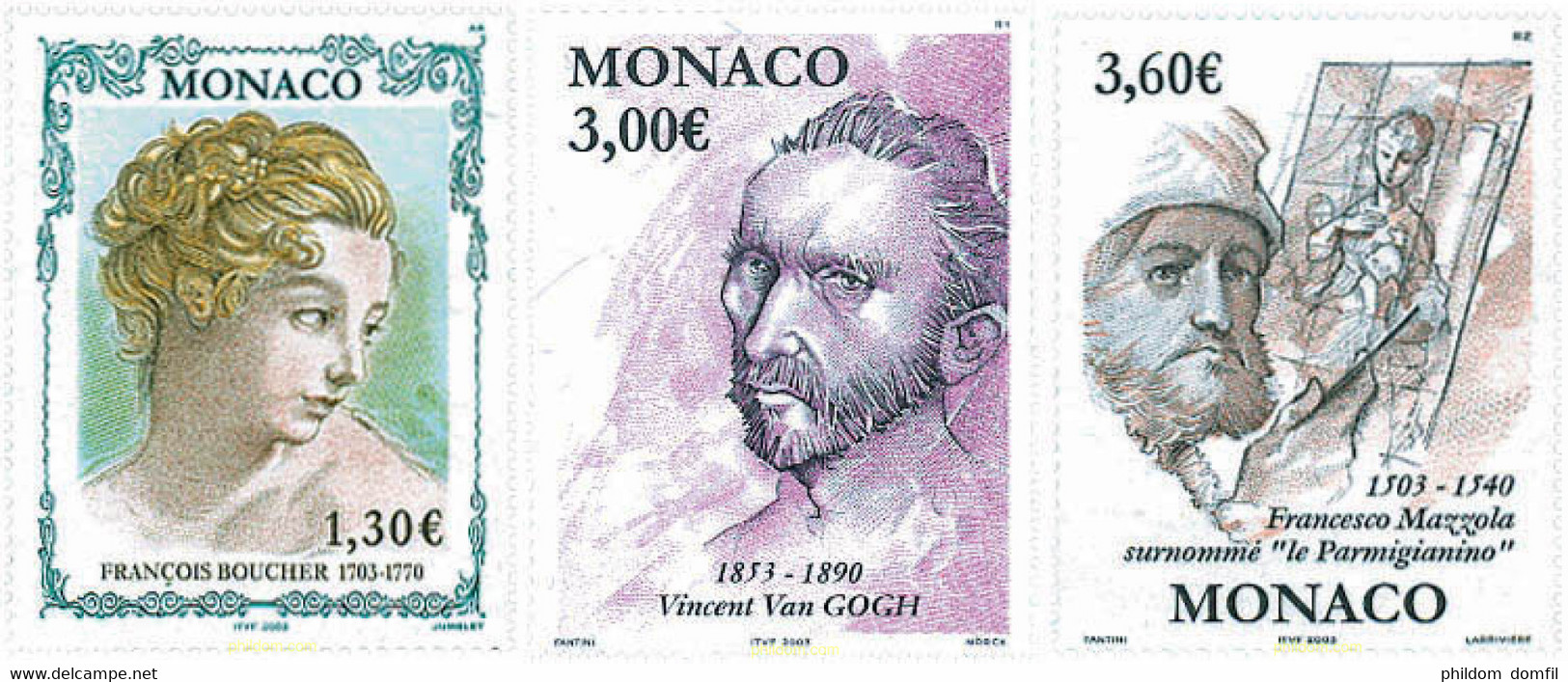 127706 MNH MONACO 2003 ANIVERSARIOS DE PINTORES - Altri & Non Classificati