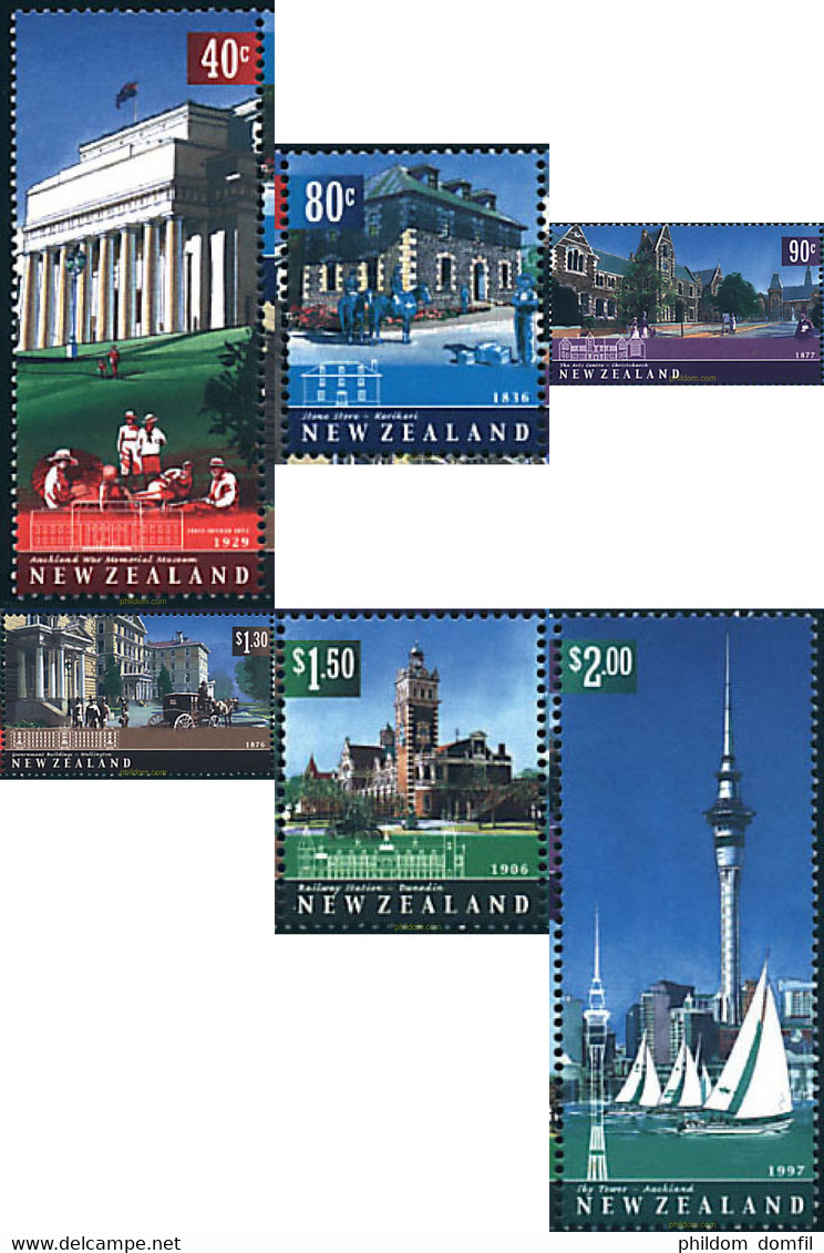 89619 MNH NUEVA ZELANDA 2002 PATRIMONIO ARQUITECTURAL - Plaatfouten En Curiosa