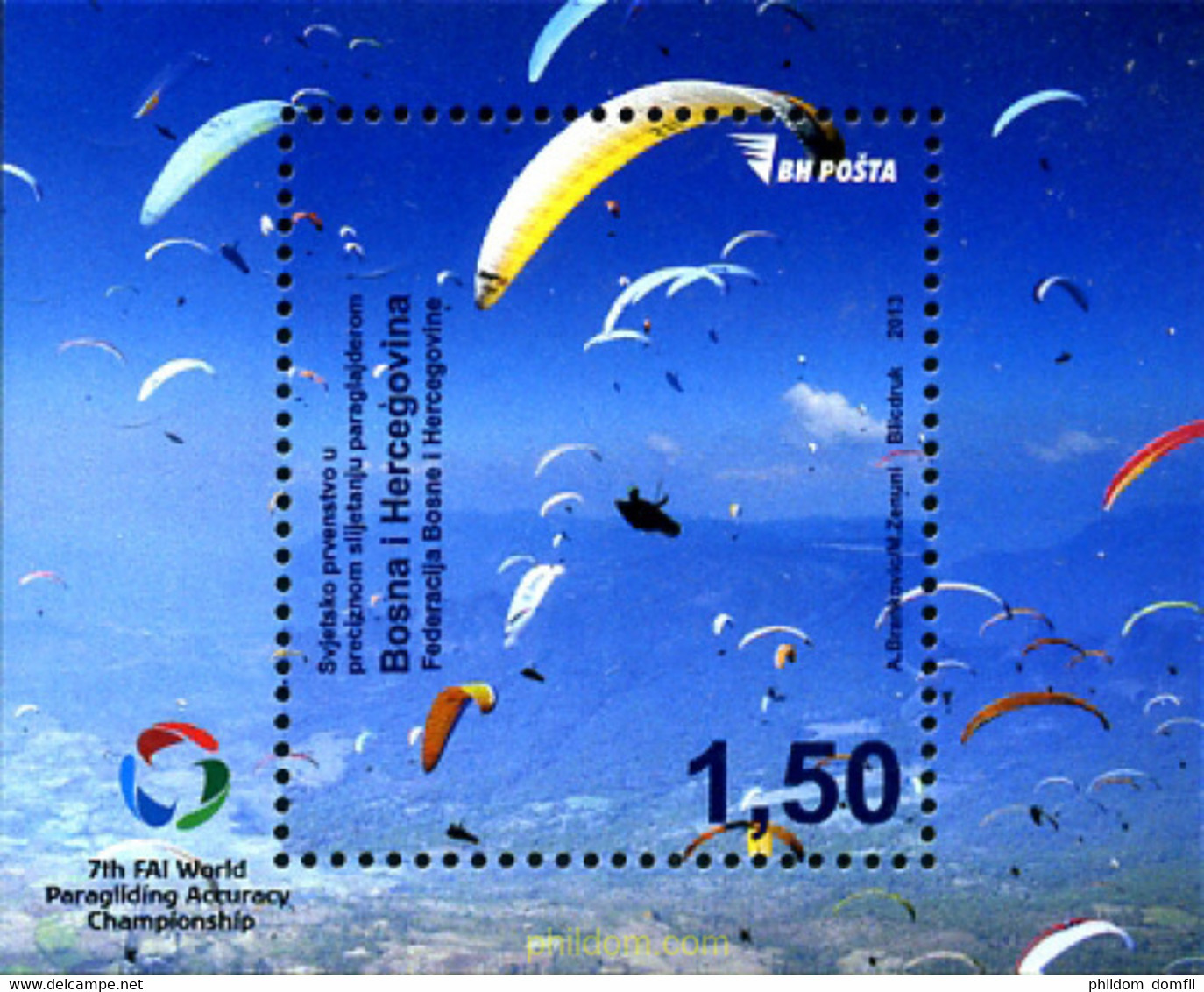 306536 MNH BOSNIA-HERZEGOVINA 2013 - Fallschirmspringen