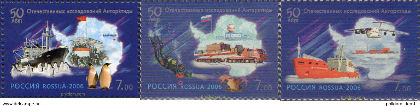 195552 MNH RUSIA 2006 50 ANIVERSARIO DE LA INVESTIGACION RUSA DE LA ANTARTIDA - Plongée