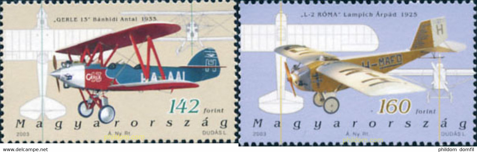 143241 MNH HUNGRIA 2003 HISTORIA DE LA AVIACION - Used Stamps