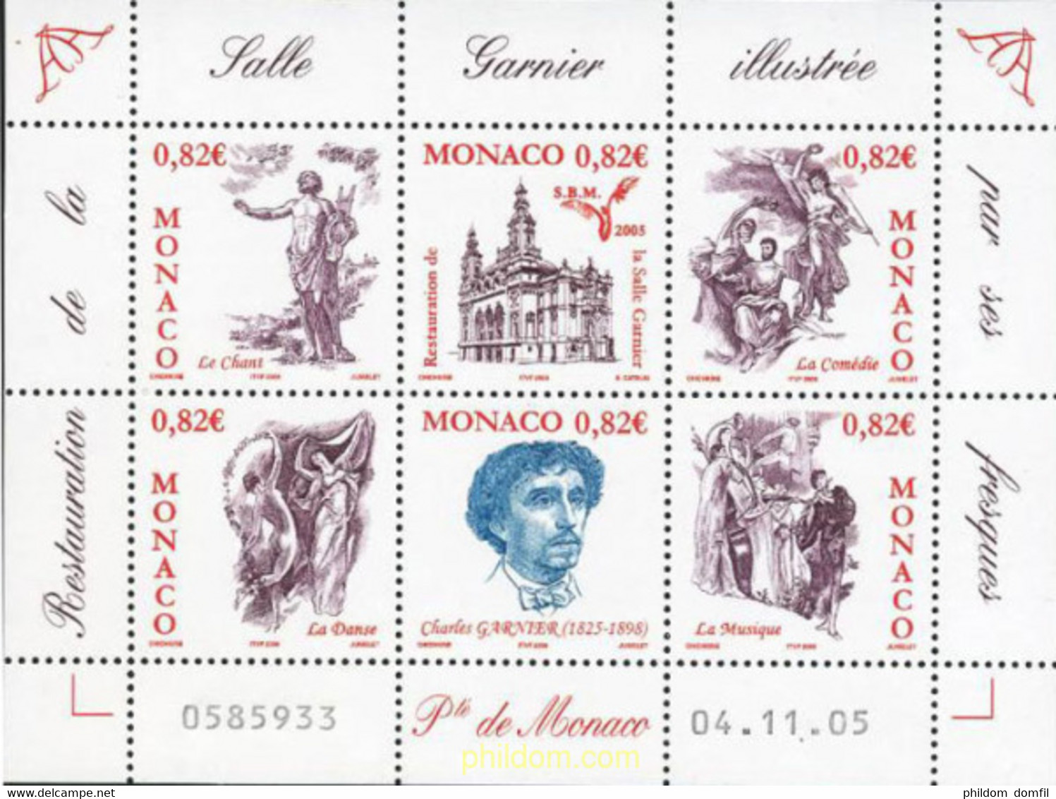 187158 MNH MONACO 2005 RESTAURACION DE LA SALA GARNIER - Otros & Sin Clasificación