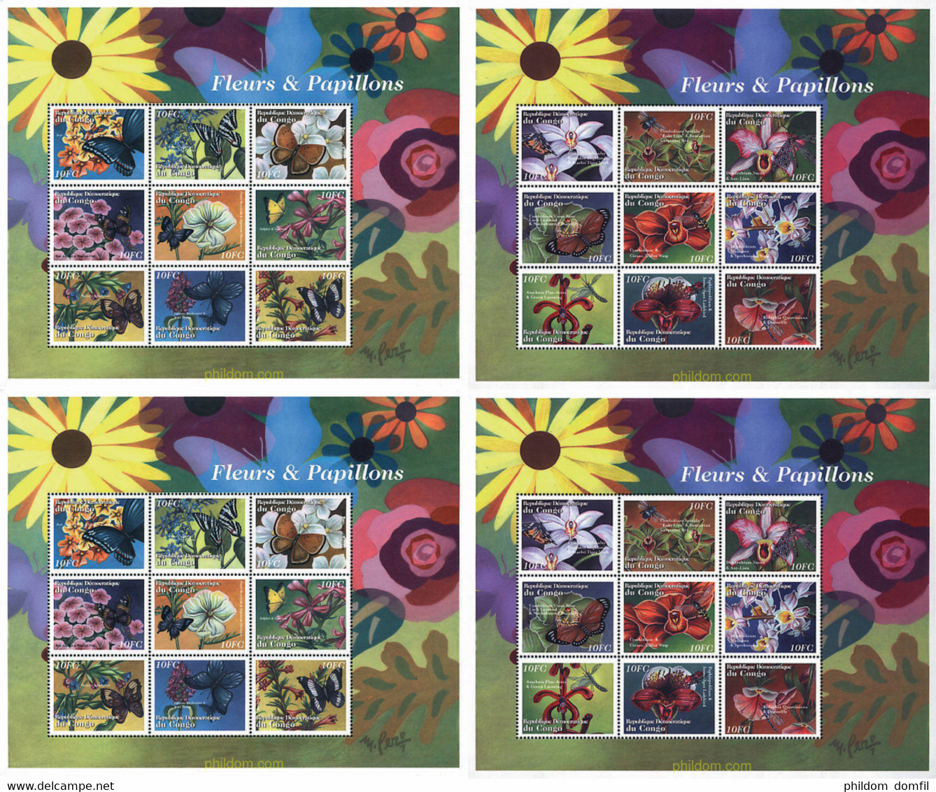 300564 MNH CONGO. República Democrática 2001 FLORES Y MARIPOSAS - Usati