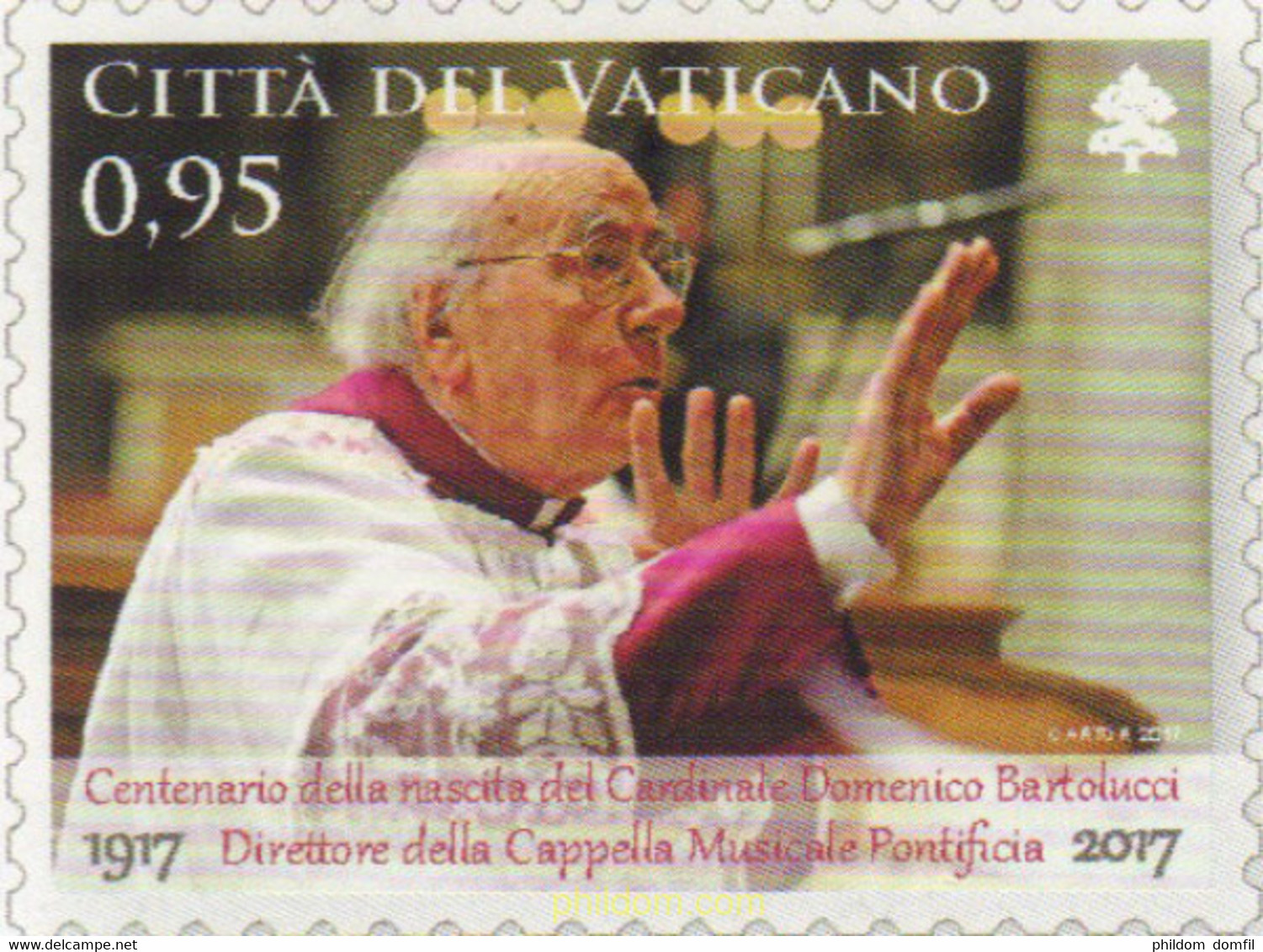 589667 MNH VATICANO 2017 CENTENARIO DEL NACIMIENTO DEL CARDENAL DOMENICO BARTOLUCCI - Usados