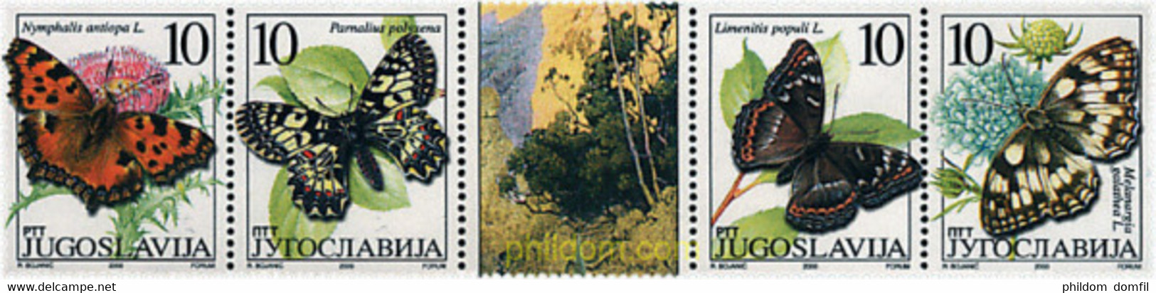 5367 MNH YUGOSLAVIA 2000 MARIPOSAS - Usados