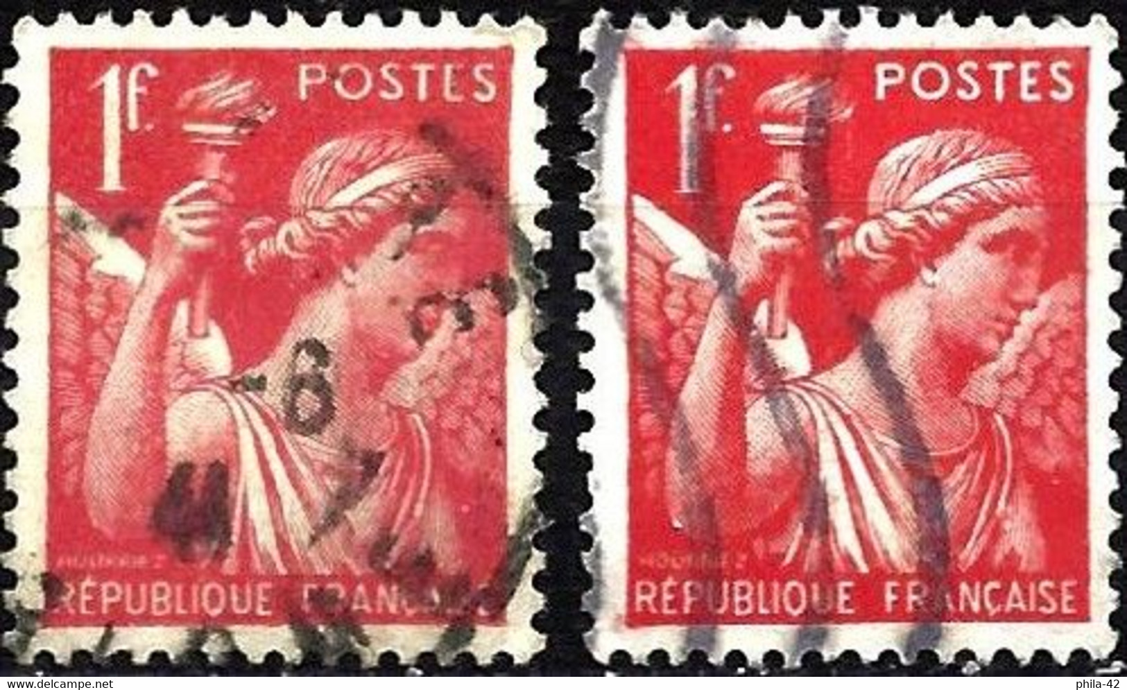 France 1940 - Mi 395 - YT 433 ( Type Iris ) Two Shades Of Color - Used Stamps