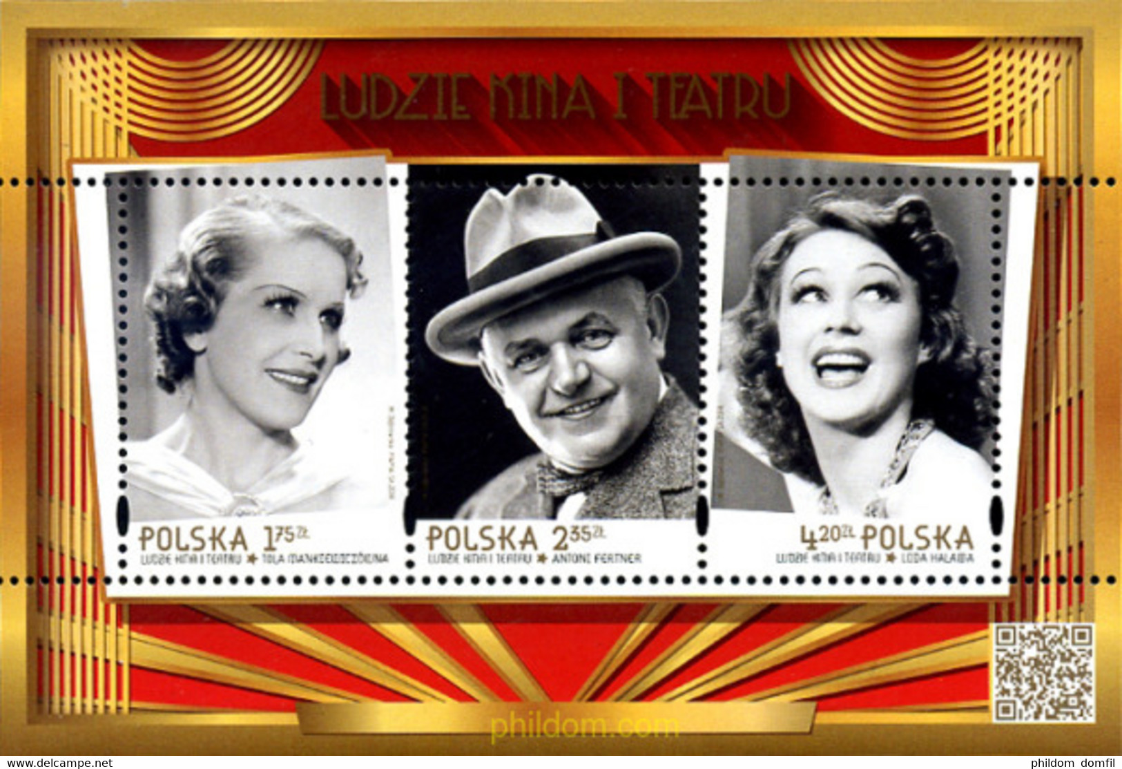 327608 MNH POLONIA 2014 ACTORES DE TEATRO Y DE CINE - Ohne Zuordnung