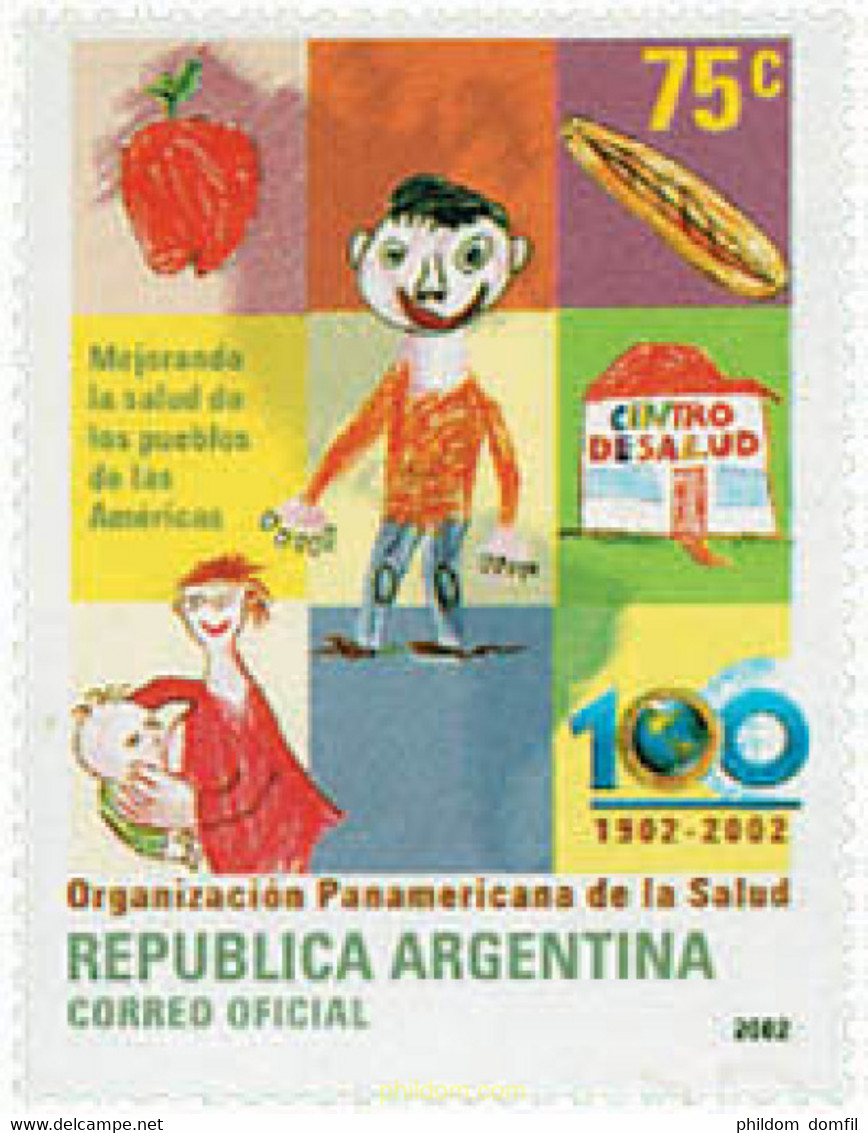 98691 MNH ARGENTINA 2002 CENTENARIO DE LA ORGANIZACION PANAMERICANA DE LA SALUD - Gebruikt