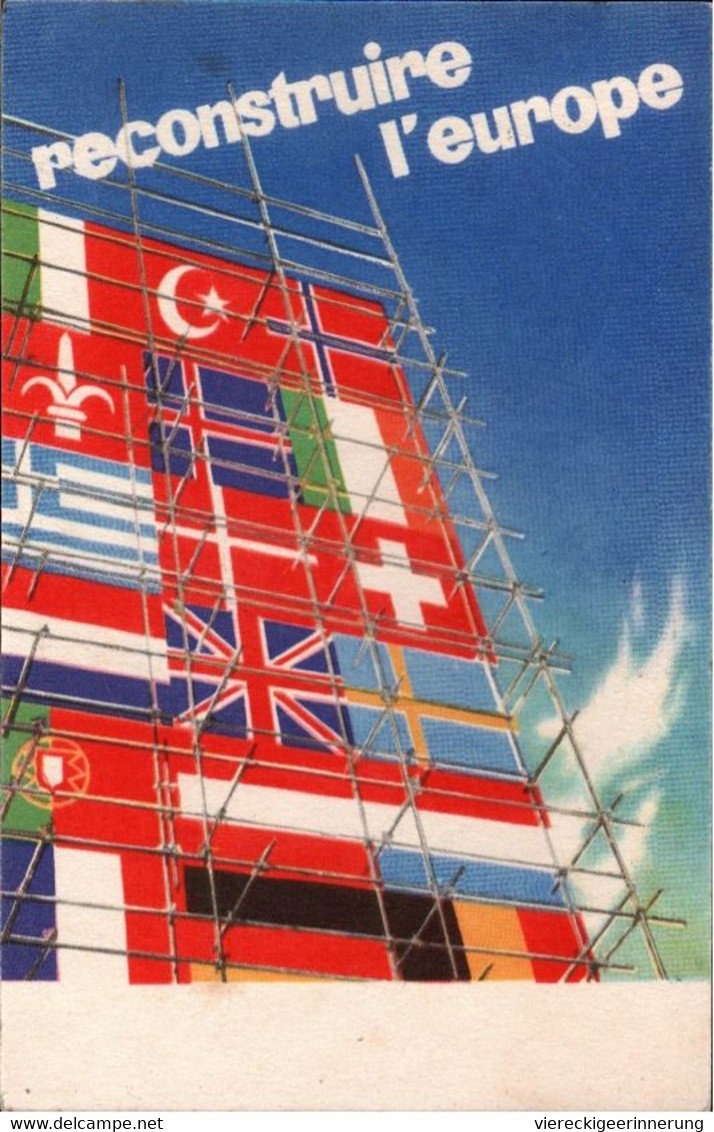! Ansichtskarte Reconstruire L' Europe, Europa, Wiederaufbau, 1952, Sonderstempel Berlin Spandau - Events