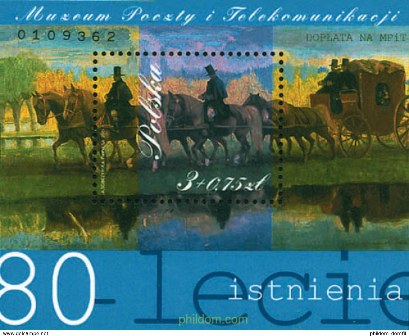 100148 MNH POLONIA 2001 80 ANIVERSARIO DEL MUSEO POSATL Y DE TELECOMUNICACIONES - Sin Clasificación