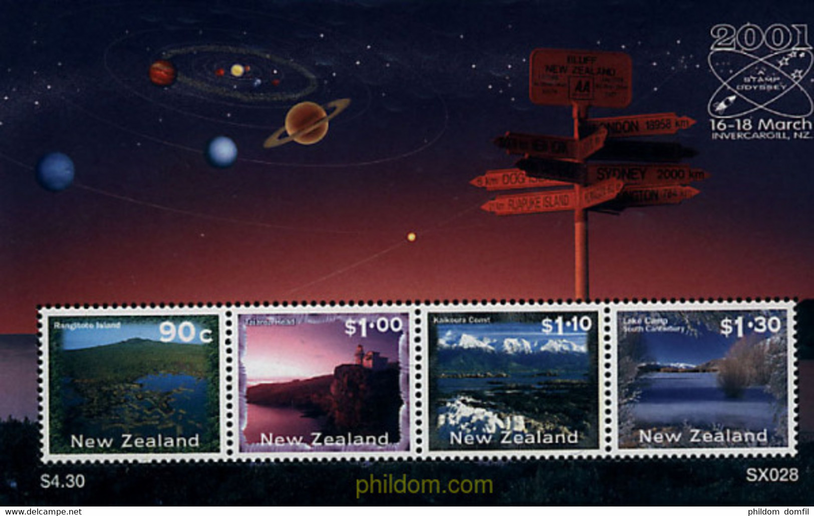 74738 MNH NUEVA ZELANDA 2001 EXPOSICION FILATELICA NACIONAL EN INVERCARGILL - Abarten Und Kuriositäten