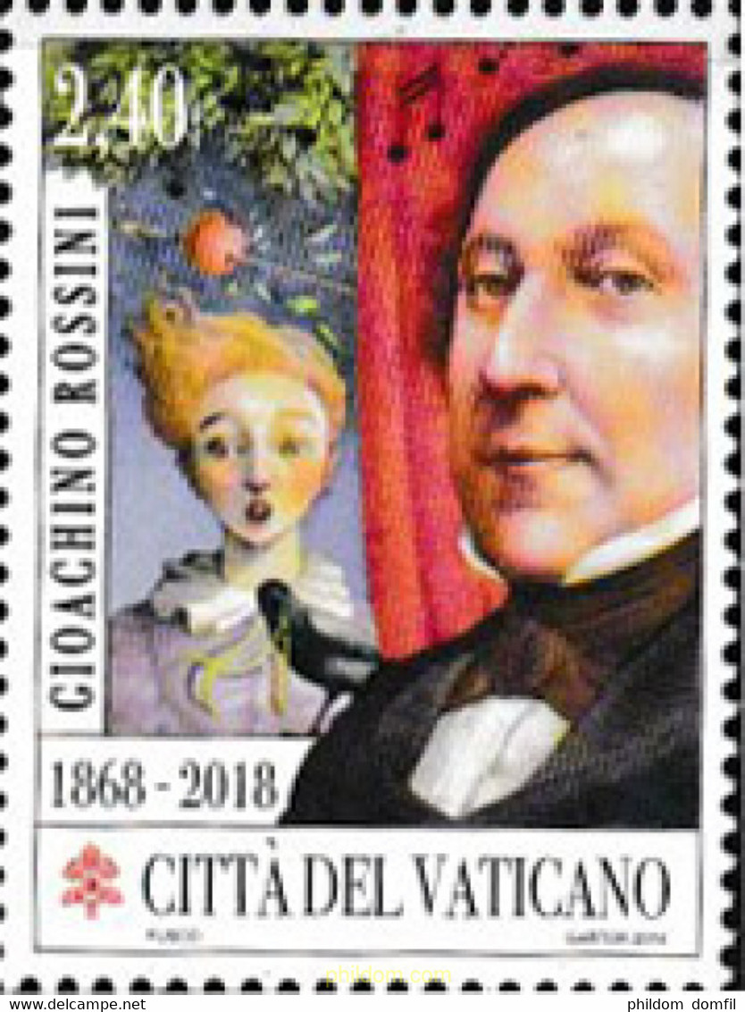 606269 MNH VATICANO 2018 150 ANIVERSARIO DE LA MUERTE DE GIOACHINO ROSSINI - Used Stamps